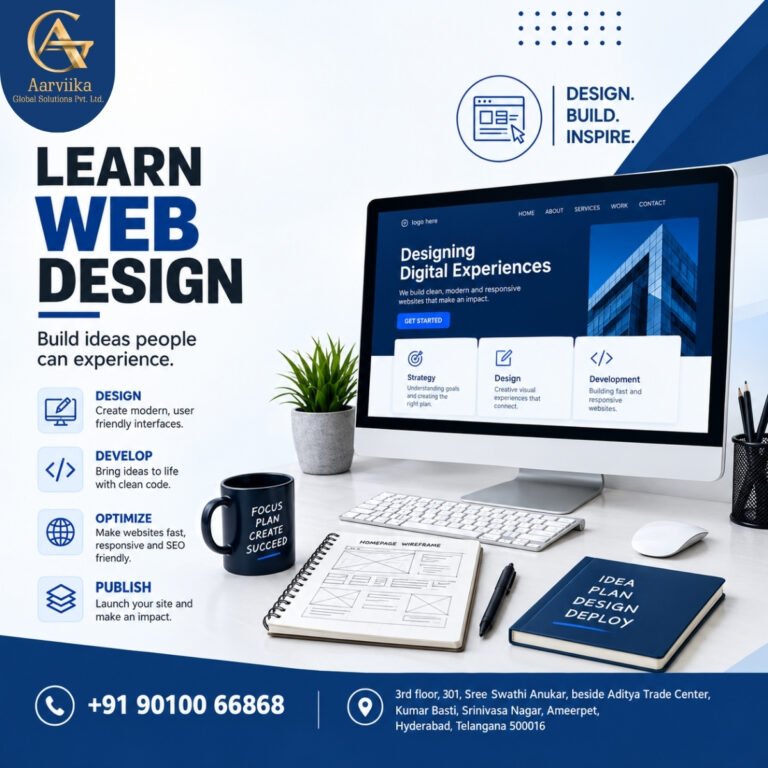 web Designing training in hyderabad- Aarviika